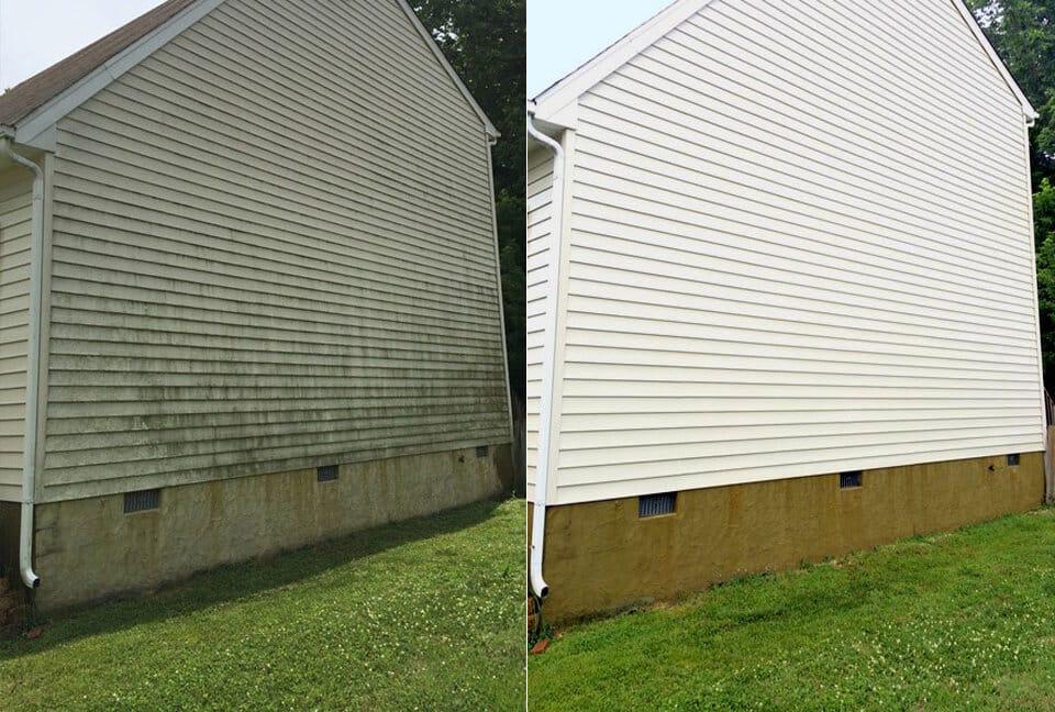 before and after house pressure washing